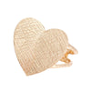 Gold Scratched Heart Chunky Cuff