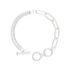 Silver CZ Mixed Link Bracelet