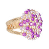 Purple Stone Dome Cluster Cuff