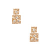 Gold Square Rhinestone Earrings