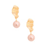 Wavy Pink Pearl Earrings