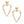 Gold Skinny Heart Stone Earrings