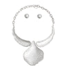 Silver Organic Teardrop Necklace