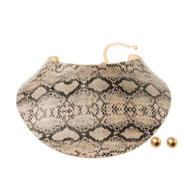 Snake Print Collar Choker Set