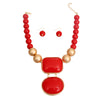 Red Pearl Pendant Necklace