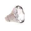 Silver Clear Round Cut Crystal Ring