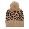 Camel Leopard Pom Beanie