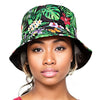 Green Black Tropical Reversible Bucket Hat