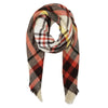 Orange Tartan Plaid Square Scarf