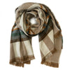 Brown Plaid Chevron Reversible Scarf