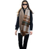 Brown Plaid Chevron Reversible Scarf