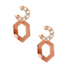 Light Brown Hexagon Crystal Earrings