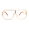 Gold 80's Square Clear Glasses