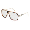 Tortoiseshell and Gold Retro Clear Glasses