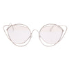 Silver Wire Cat Eye Clear Glasses