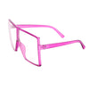 Purple Clear Oversized Square Glasses