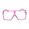 Purple Clear Oversized Square Glasses