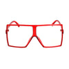 Red Clear Oversized Square Glasses