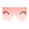 Pink Flat Top Shield Sunglasses