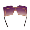 Purple Geometric Shield Sunglasses