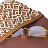 Brown Pattern Flap Clutch