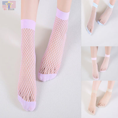 Girl Candy Pastel Colors Women Harajuku Mesh Sheer Sexy Cute Fishnet Ankle Socks