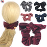 Hair Head Band Bow Ribbon Tie Ribbed Corduroy Velvet Tumble Scrunchies Holder
