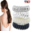 4 Spiral Head Hair Ties Traceless No Crease Metallic Coil Phone Cord Ponytail US