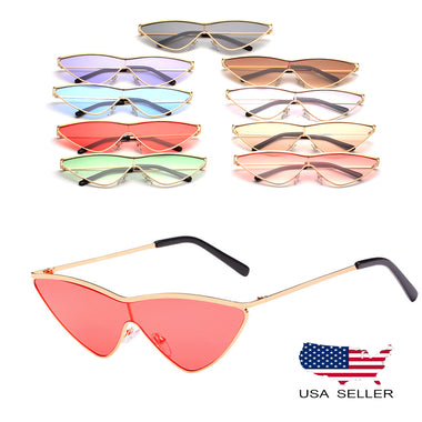 Women Retro Gold Alloy Frame Glasses Cat Eye Sunglasses Sun UV400 Bella Style