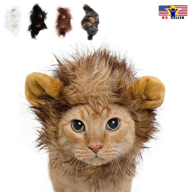 Lion Head Mane Wig Hair Fur Headgear Small Cat Dog Puppy Pet Costume Cosplay