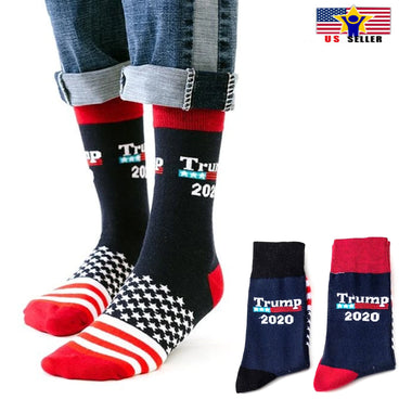 Donald Trump 2020 Socks American USA Flag President Republican Election Father Gift