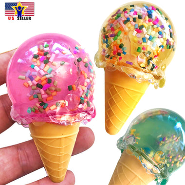 Ice Cream Cone Crystal Slime DIY Mud Kids Intelligent Hand Gum Rubber Clay Toy