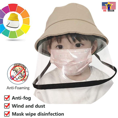 Protective Anti Spit Dust Fishing Bucket Saliva Kid Children UV Shield Hat Cap