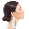 Silver Rhinestone Fringe Duster Earrings