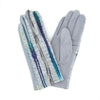 Gray Embroidered Stripe Touch Gloves