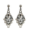 Metal with Stone Drop Earrings