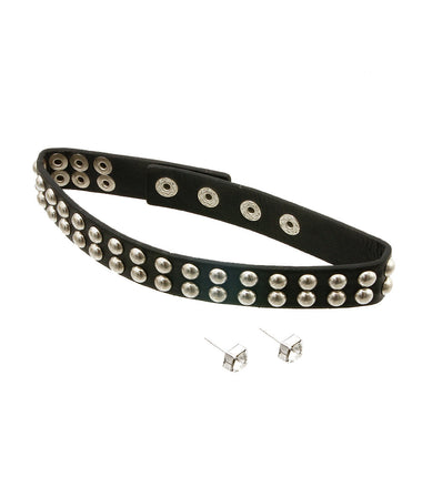 Leather Stud Choker