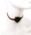 Dozen Brown Fur Pom Pom Chokers