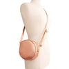 Rose Gold Ribbed Circle Crossbody Wristlet