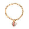 Designer Style Gold Pave Heart Bracelet