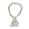 Silver Rhinestone Elephant Bracelet