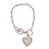 Silver Chain 3D Heart Bracelet