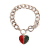 Designer Heart Silver Toggle Bracelet