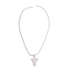 Y Rhinestone Silver Necklace