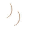 Gold and Clear Curved Bar Earrings