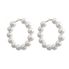 Large White Pearl Hoops