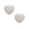 Silver Rhinestone Heart Studs