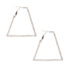 Skinny Silver Trapezoid Hoops