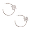 Silver Designer Rhinestone Hoops