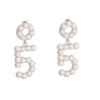 Designer 5 Silver Pearl Earrings